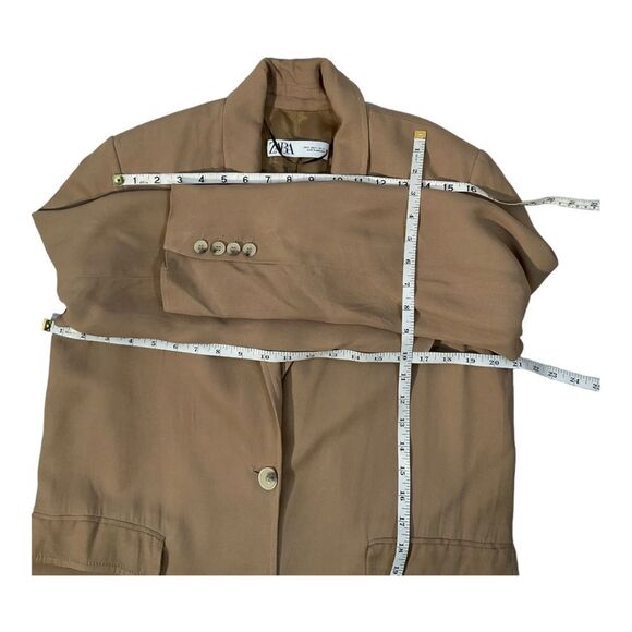 Zara Women’s Flowy Trench Coat Trench beige camel Size Small - Picture 13 of 16